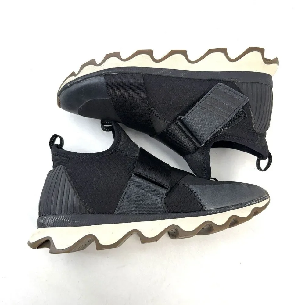 Sorel Kinetic Sneaker Shoes NL3374-010 Black Womans Size 7.5 Single Strap